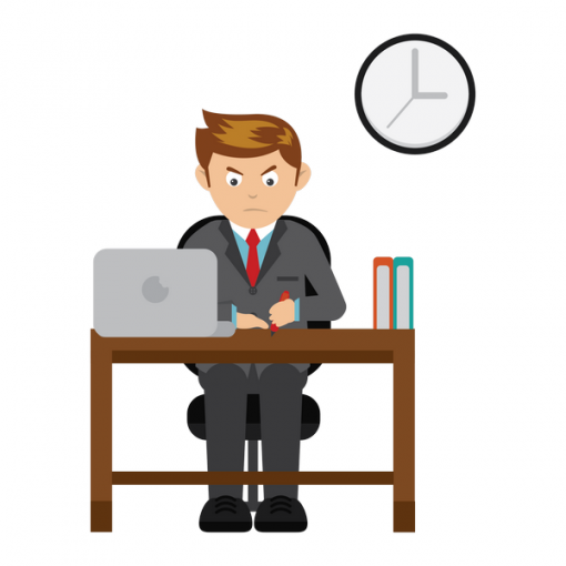 אדם ליד שולחן עבודה מצויר